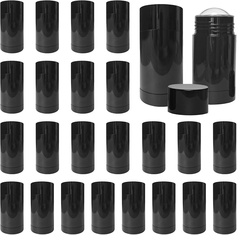 Frascos vazios recarregáveis Vectorgolden com mecanismo giratório, plástico, preto, 30 mL, pacote com 25