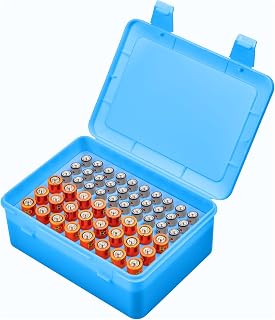 ALCYON Battery Organizer Box for 24 AA & 30 AAA Batteries-Blue
