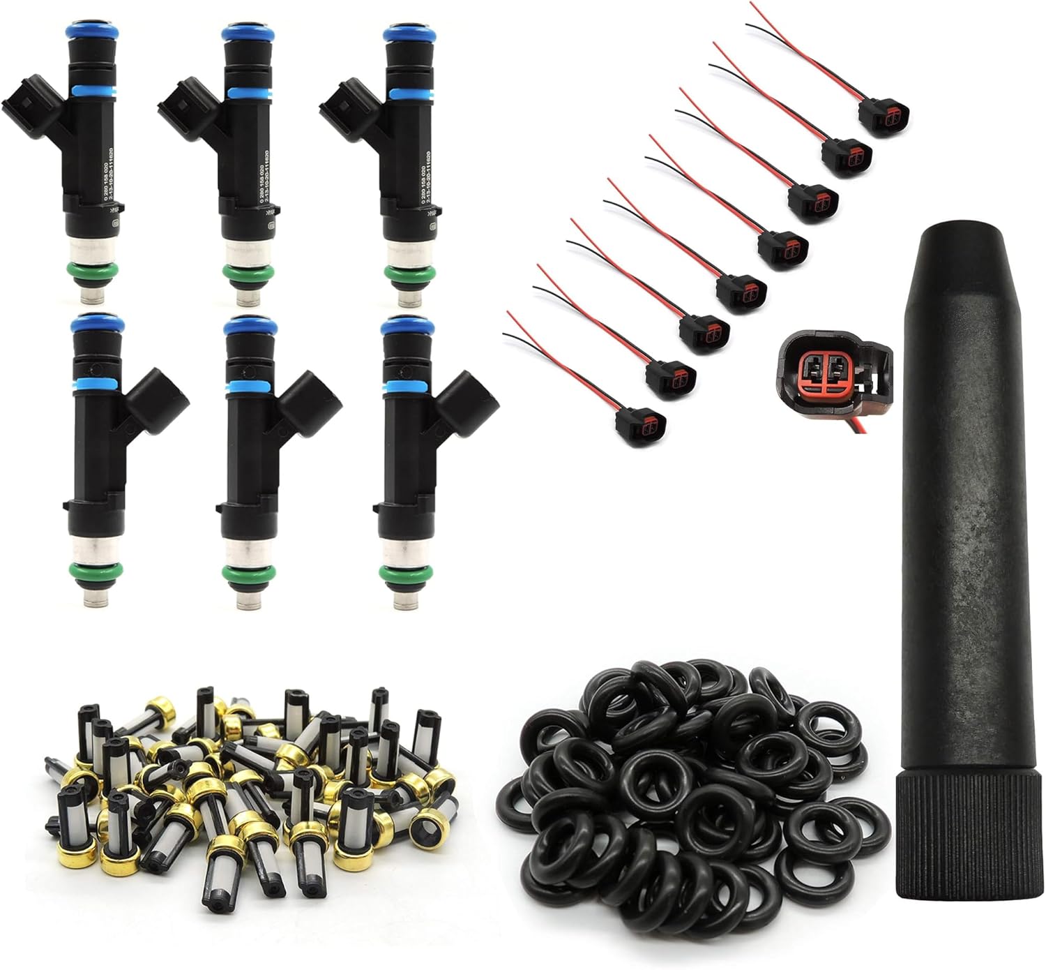 HiSport Fuel Injector Connector 8 PCS S824 Pigtail Micron Baskets Filter 0280158020 Fuel Injector Micro Filter Removal Tool