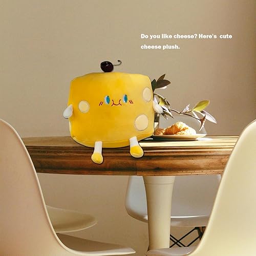 Miniatura 2 de Goylmc Juguetes de peluche de queso, almohada de felpa de pan de comida, decoración de habitación, día festivo, cumpleaños para niños y niñas