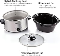 Vista 7 de Elite Gourmet MST-275XS - Olla eléctrica de cocción lenta ovalada, temperatura ajustable, para preparar entradas, salsas y guisos, con tapa de Acero