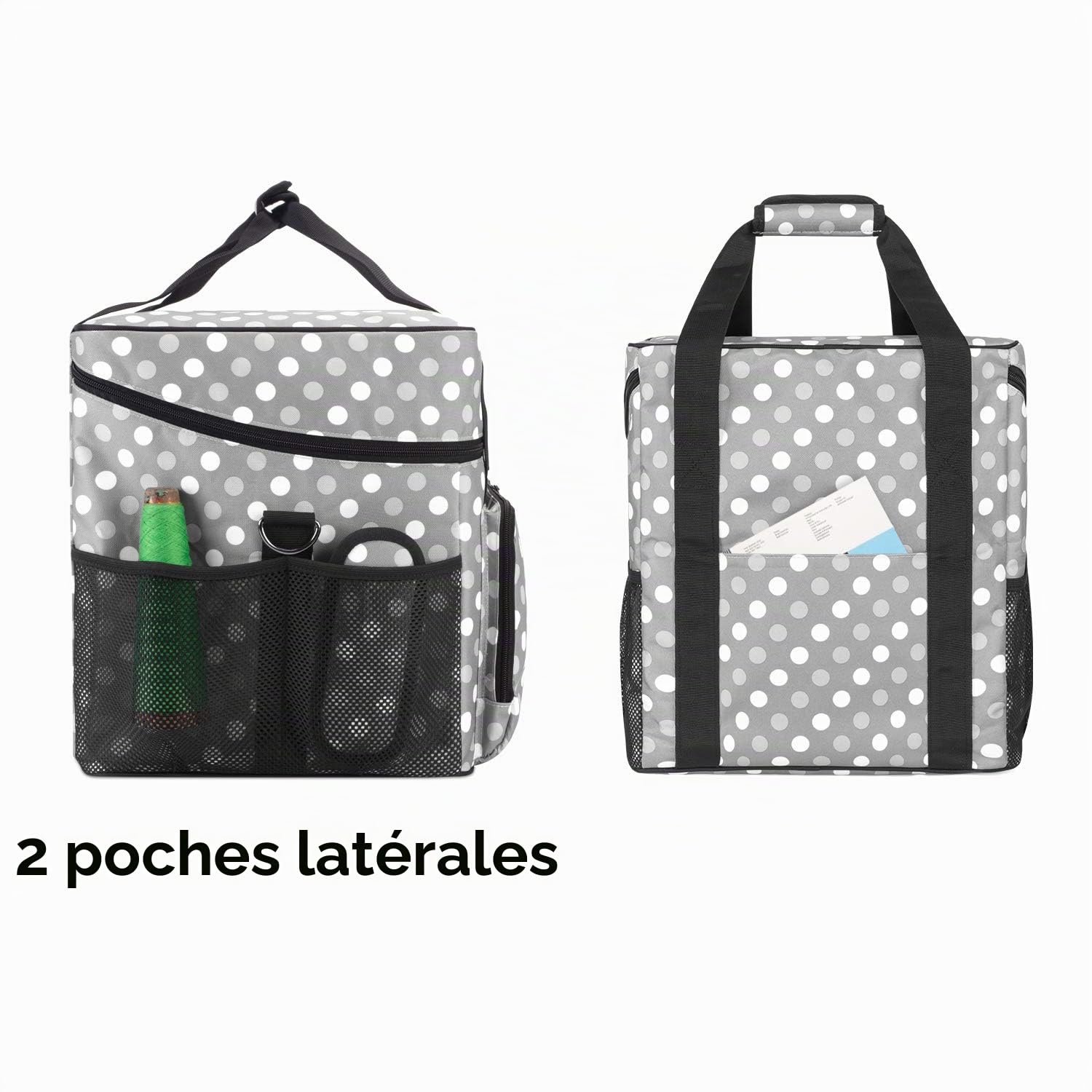 Luxja Sac Surjeteuse pour la Plupart des Surjeteuses Machine, Points Gris | Sac Transport Surjeteuse, Sac Rangement pour Surjeteuse et Accessoires