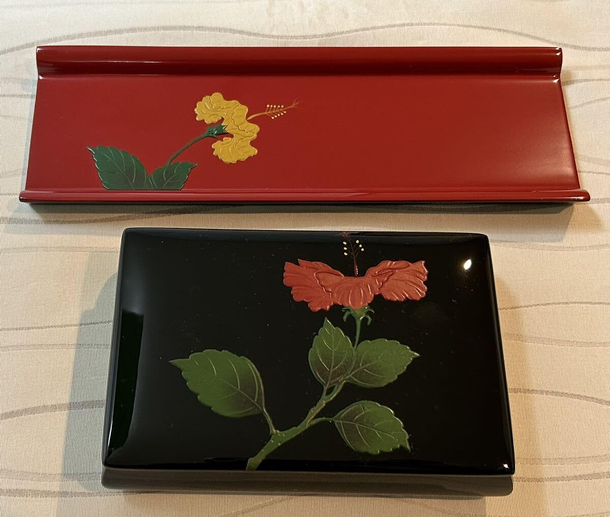 琉球漆器 ハイビスカス 伝統工芸 天然木 琉球棗 残りの人生、日々