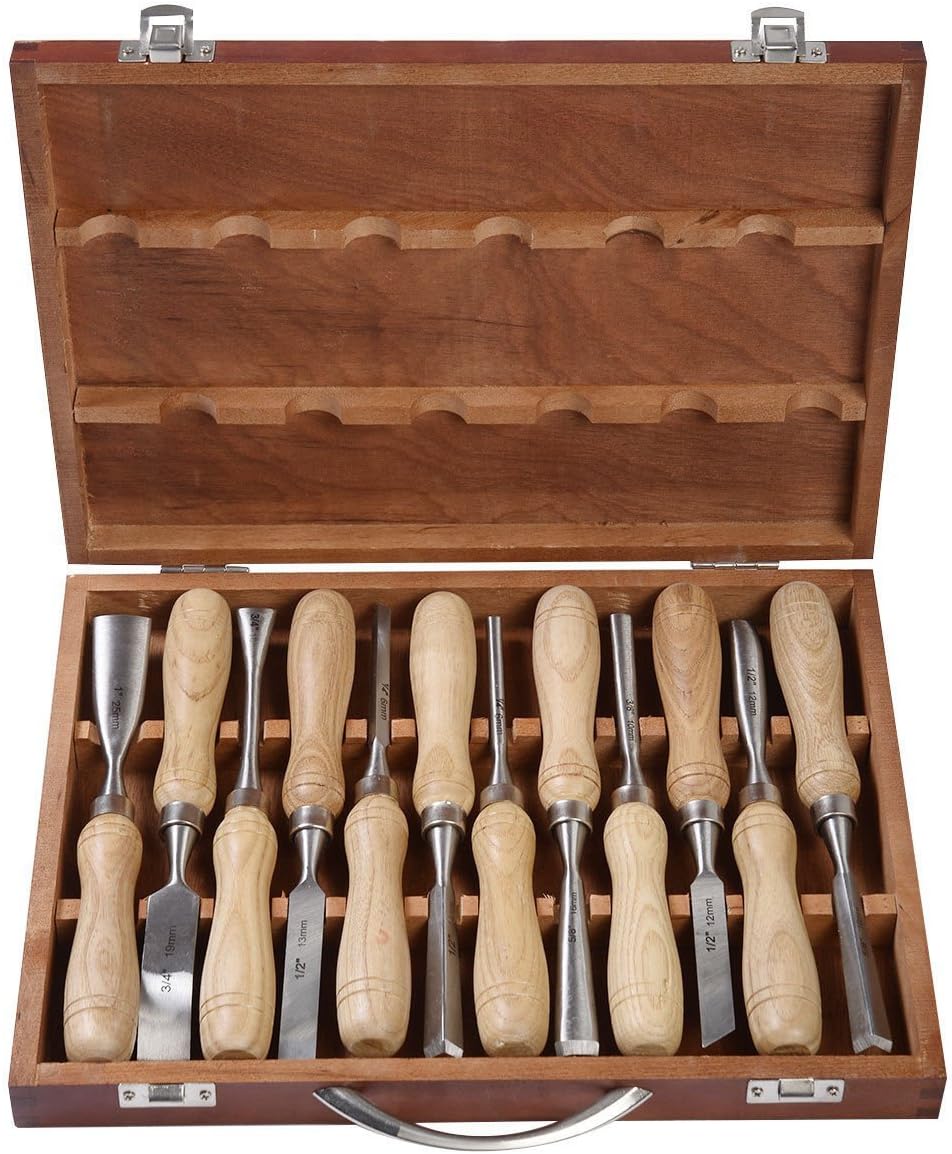 Amazon.com: Goplus® 12PC Wood Carving Chisel Set Wood Chisel Tool Hand ...