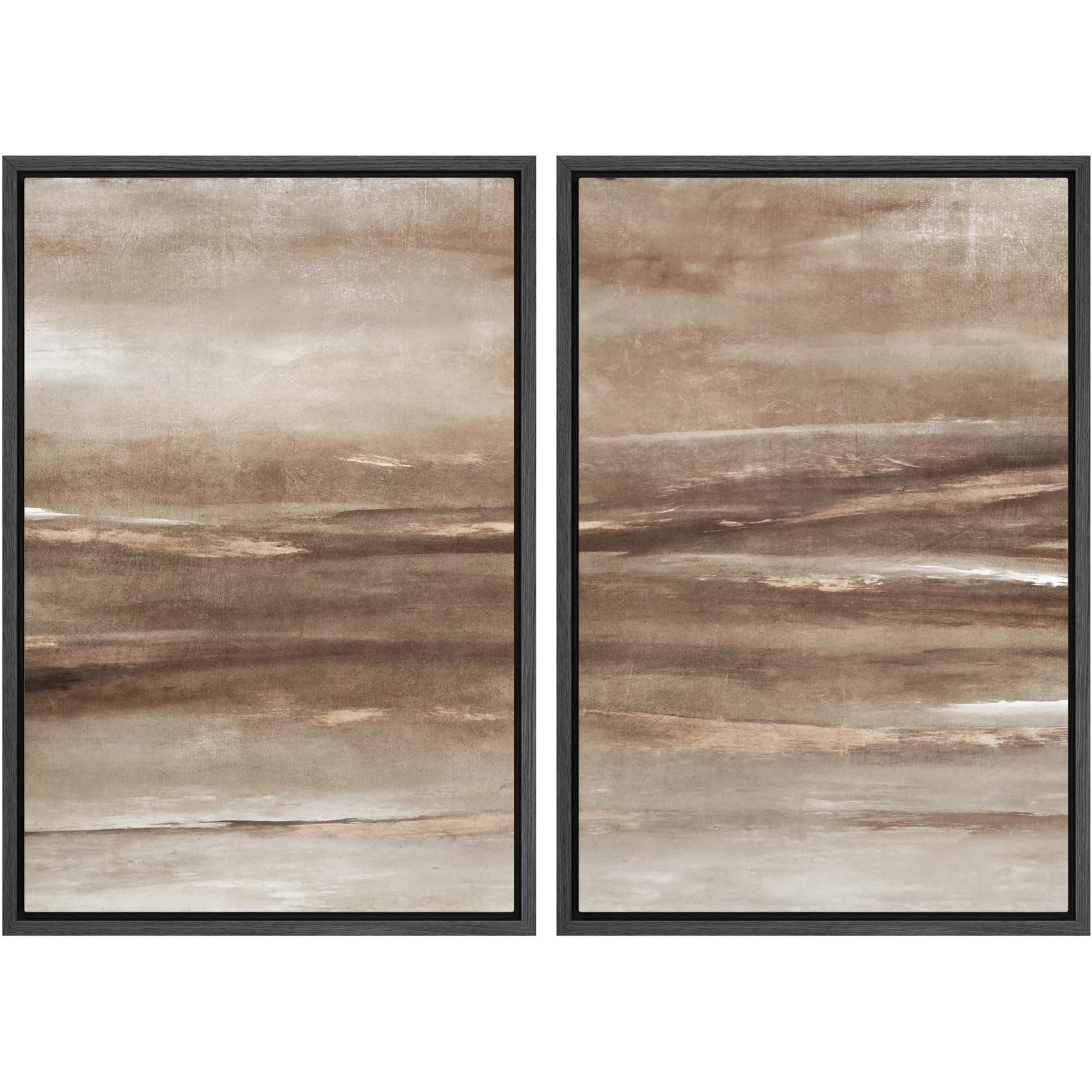 MUDECOR Framed Canvas Print Wall Art Set Watercolor Pastel Green Tan Landscape Abstract Shapes Illustrations Modern Art Decorative Contemporary for Living Room, Bedroom, Office - 16"x24"x2 Natural — view 79