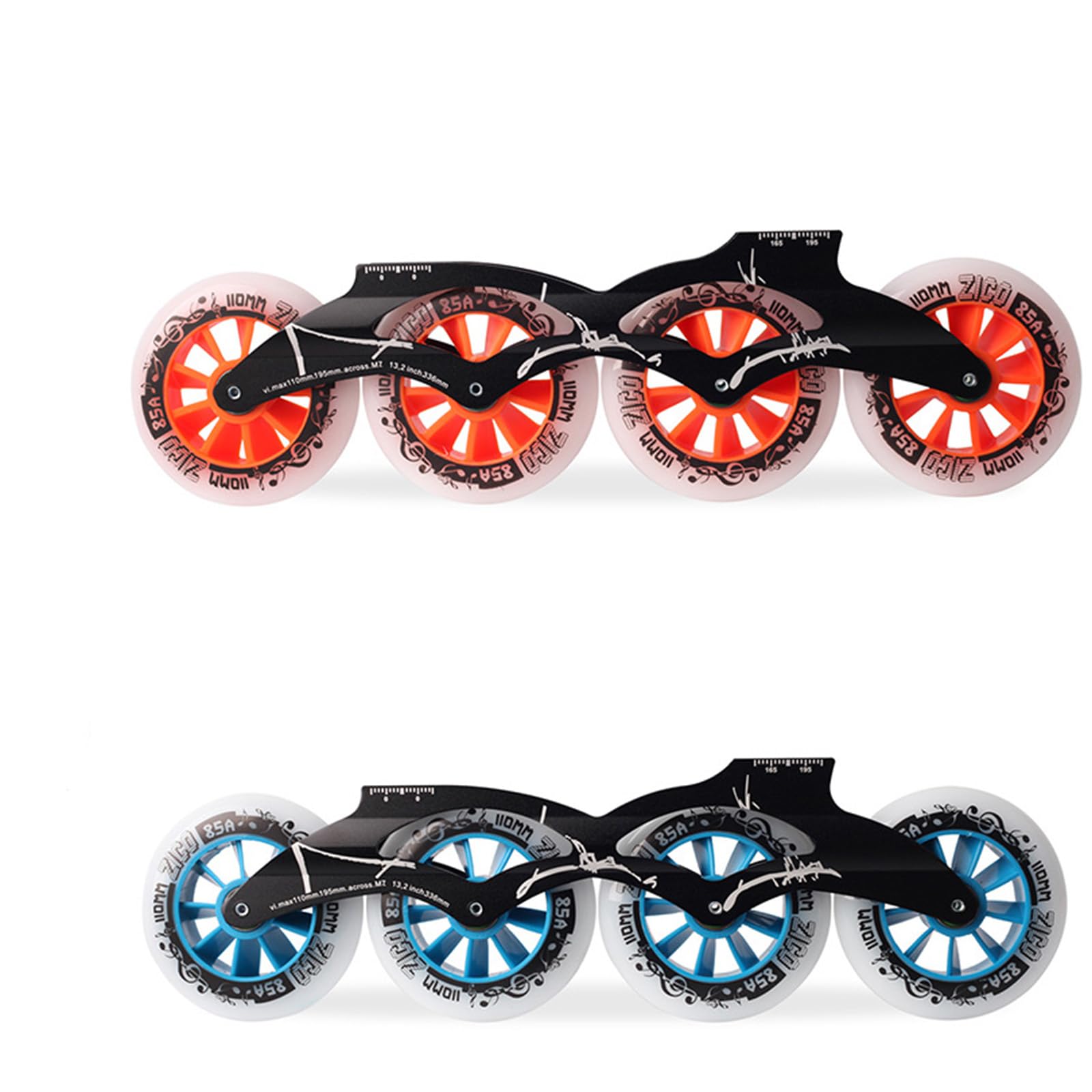 Inline skate-wielen, vervangende rolschaatswielen 90 mm/100 mm/110 mm 85A inline skate-wielen (6/8 stuks), bedoeld voor vervanging van