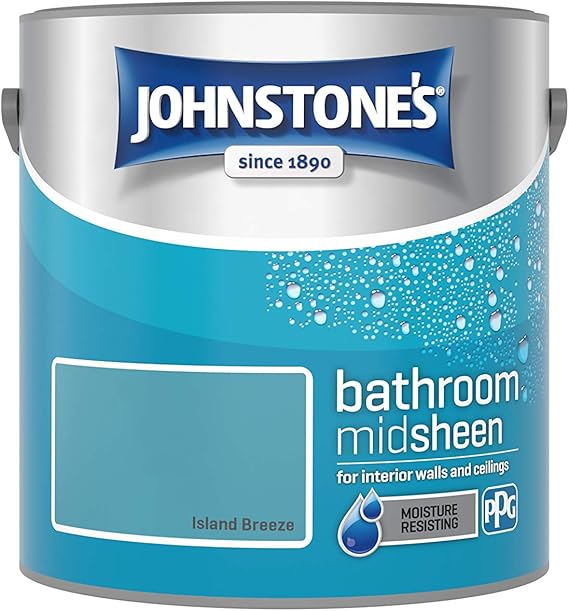 Johnstone's - Bathroom Paint - Island Breeze - Mid Sheen Finish - Stain ...