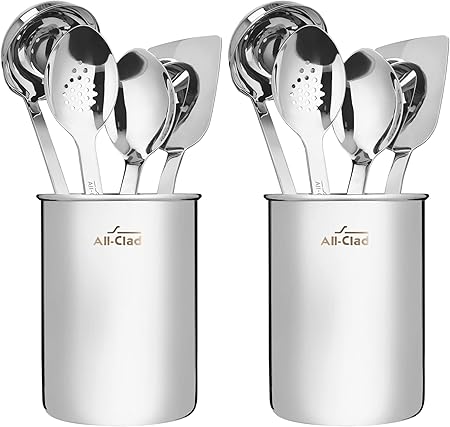 All-Clad 5-Piece Stainless Steel Kitchen Utensil Set – Includes Ladle,