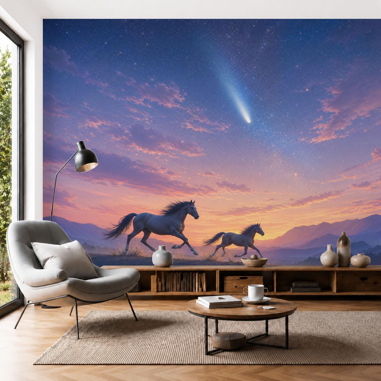 Papier Peint Photo HD Résistant et Fresque Murale Chevaux