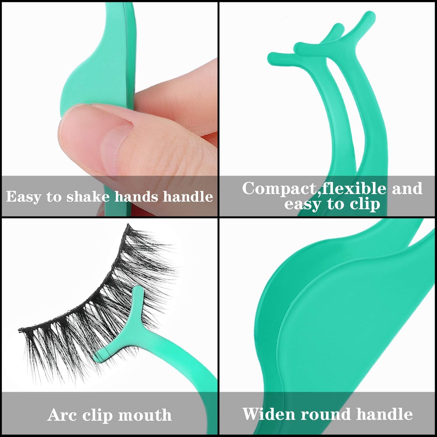 Elcoho 30 Pieces False Eyelashes Applicator Tool Stainless Steel Eyelash Extension Tweezers Remover Clip Tweezers Nipper with Plastic Round Box for Women Eyelash Application and Removal (Colorful)
