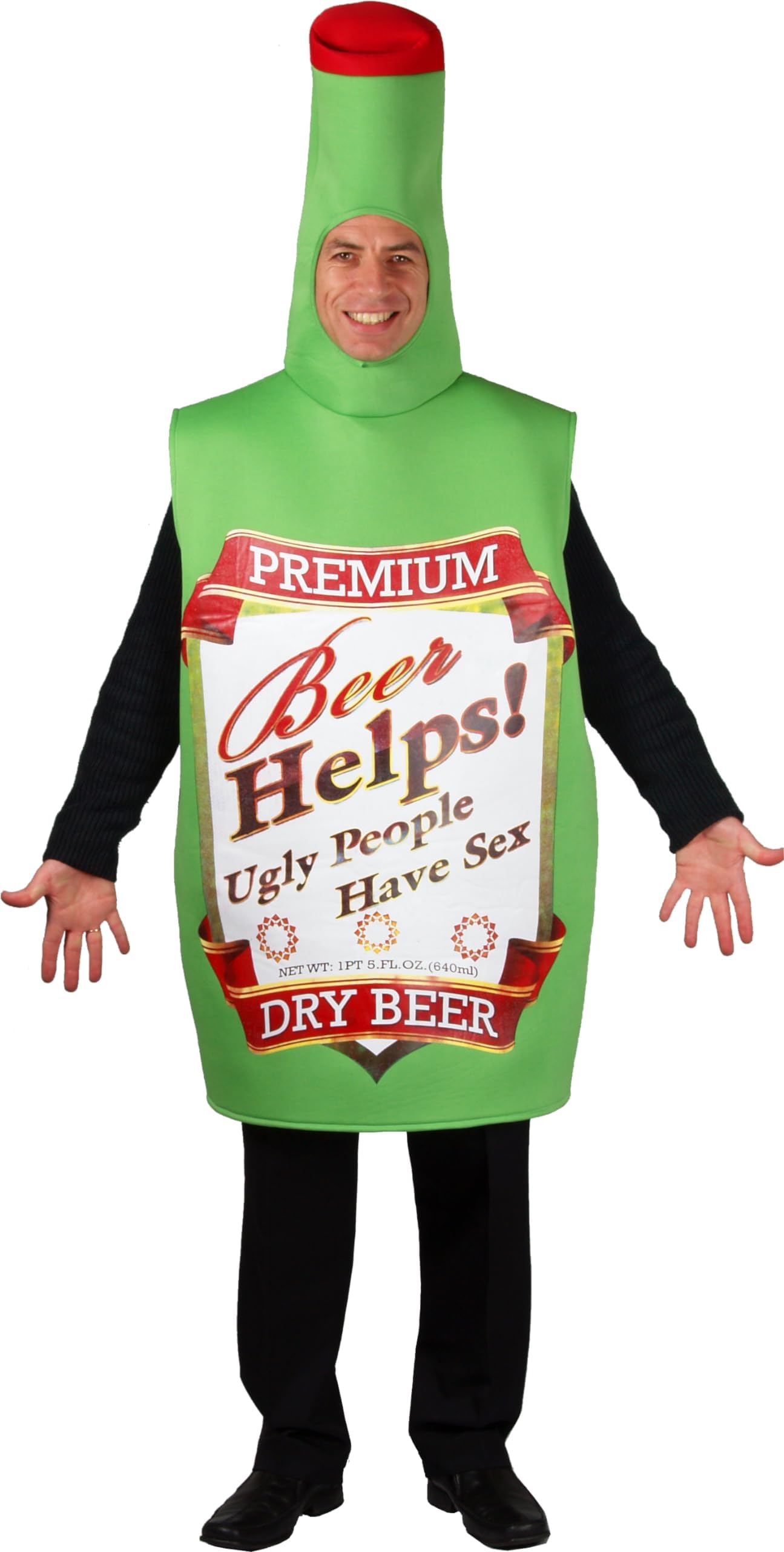 Wicked Costumes Adult Fun Beer Bottle Fancy Dress Costume - One Size