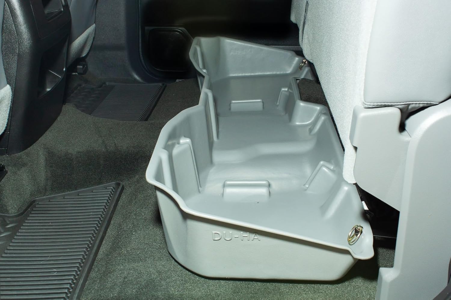 DU-HA DuHa 10300 Under Seat Storage fits 2014-2018 Silverado/Sierra Light Duty Crew Cab & 2015-2019 Heavy Duty Crew Cab | Black Heavy-Duty Back Seat Organizer | Includes Dividers