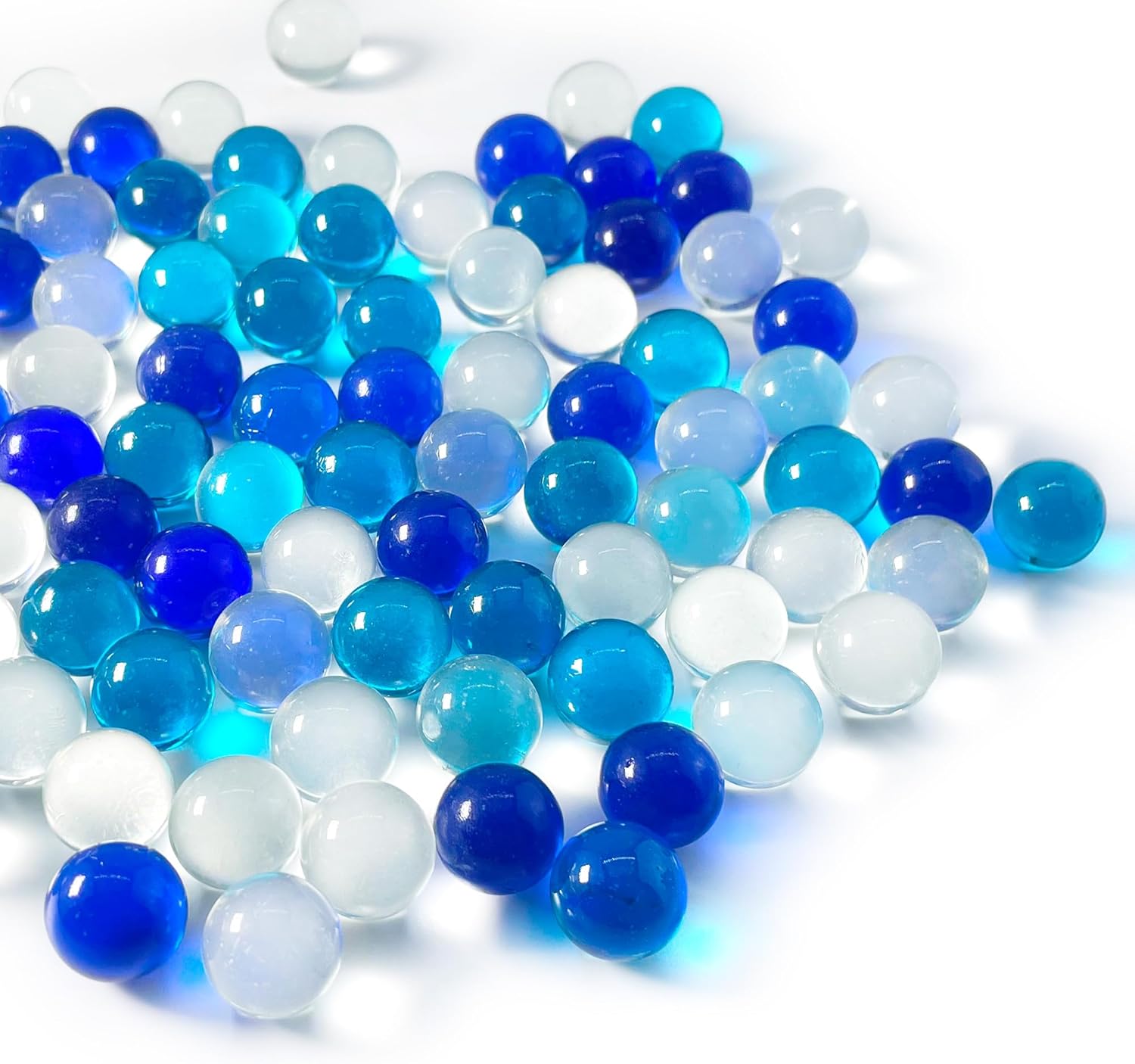 CYS EXCEL Mix Blue Clear Glass Marble Gemstone Vase Filler