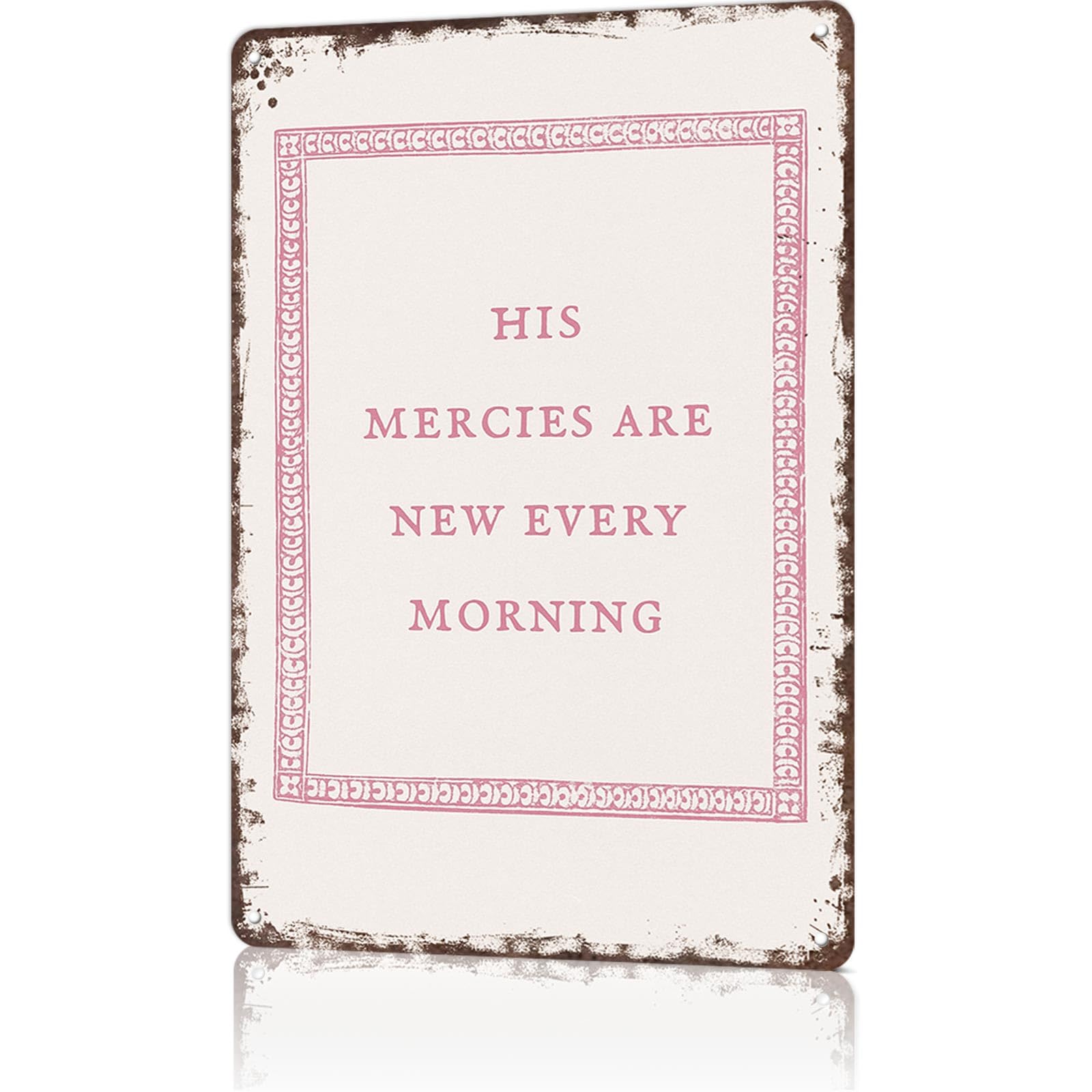 Bigccaee Metal Tin Sign Funny Lamentations 3:23 Pink Scripture Poster Wall Art For Home Man Cave Office Bedroom Wall Decor Metal Tin Sign 8X12 Inch