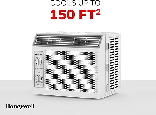Miniatura 6 de Honeywell Aire acondicionado de ventana de 5,000 BTU, termostato ajustable, 7 ajustes, silencioso, cobertura de 150 pies cuadrados