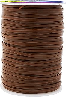 Mandala Crafts Brown Plastic Lacing Cord – 2.5mm 100 Yards Flat Utility Cord for Keychains, Jewelry Making, Decorative Knotting, and Hanging Applications