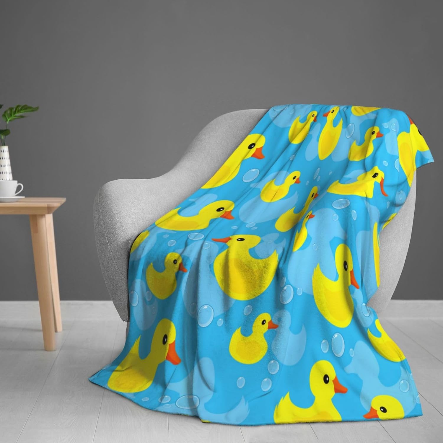 Cute Fun Duck Blanket, Soft Blankets Flannel Bed Throw Cozy Lightweight Plush Gifts for Kids Boys Girls Women Men Sofa Couch Bedroom Living Rooms Warm All Season, Home Decor, 60"x50" - Image 4
