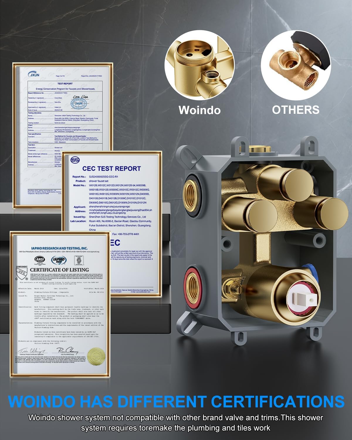 Shower System with Pressure Balance Valve, 10" Ceiling Mount Shower Faucet Set with 2 Rain Shower Head And Multi-function Handheld Head Push Button Diverter Pressure Balancing Valve Kit, Brushed Gold - Image 6