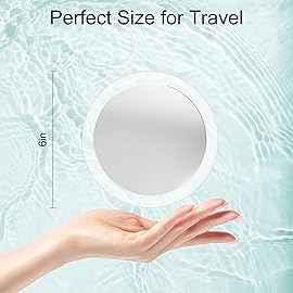 MIYADIVA 20X Magnifying Mirror Suction Cup for Easy Mounting, Use for Makeup Mirror, Travel Stick on Shower Mirror for Plucking Eyebrows 6 Inch