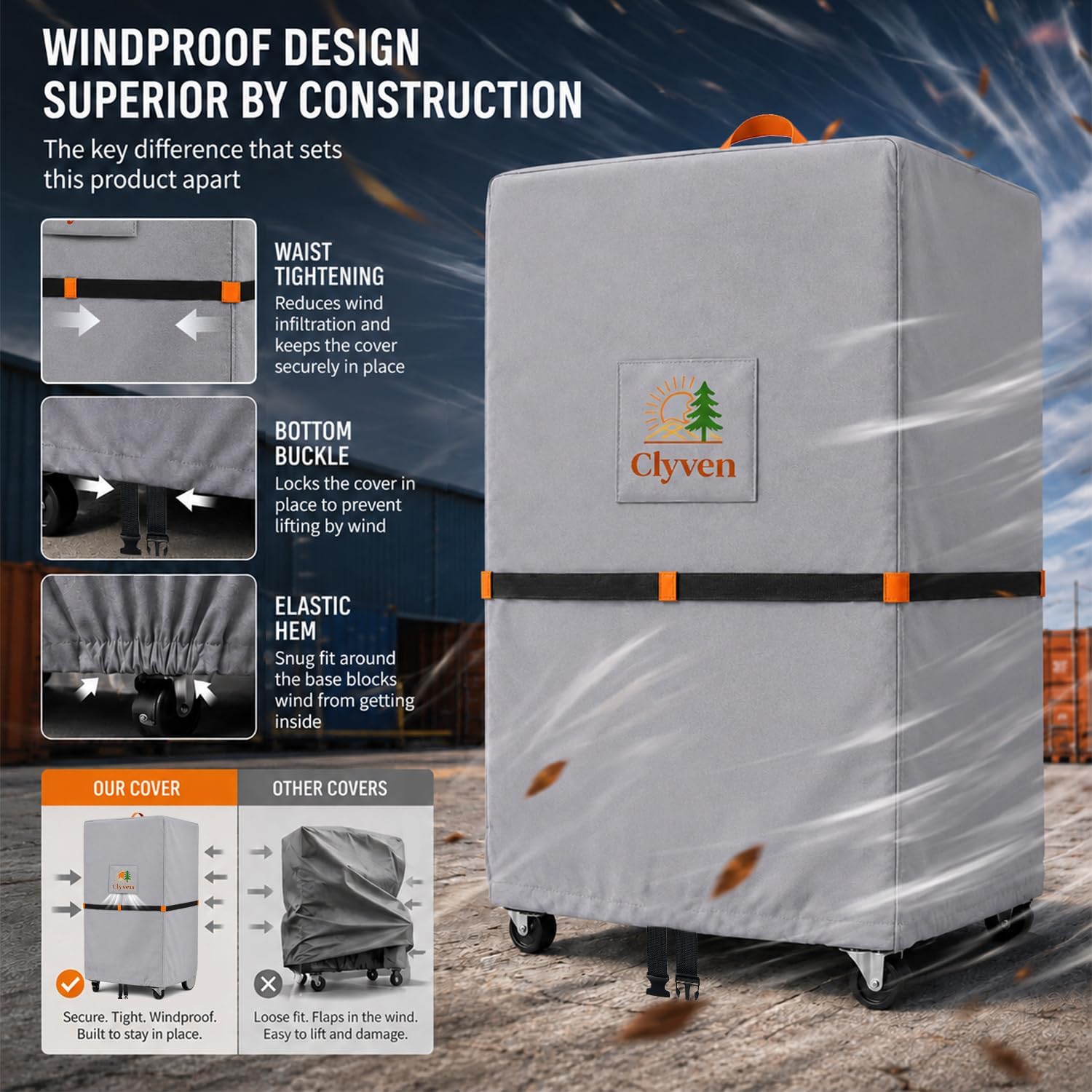 Cover for Portacool CVRR0002K, Apex 700 & Jetstream 230, Portacool Cover, Parts for Portacool, 420D Waterproof Evaporative Cooler, Windproof Strap & Buckles, UV Resistant Outdoor Protection
