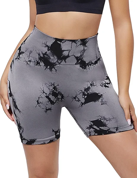 Athlemo Women Athletic Workout Shapewear Shorts for Women Active Gym Tie Dye Tummy Control High Waist Yoga Shorts