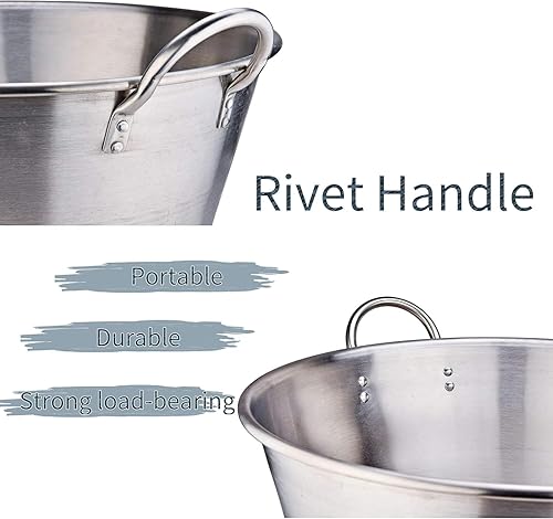 Miniatura 3 de ARC - Wok mexicano para carnitas de acero inoxidable de 25 pulgadas con paleta mezcladora de 36 pulgadas, 69 cuartos de galón, gran wok para