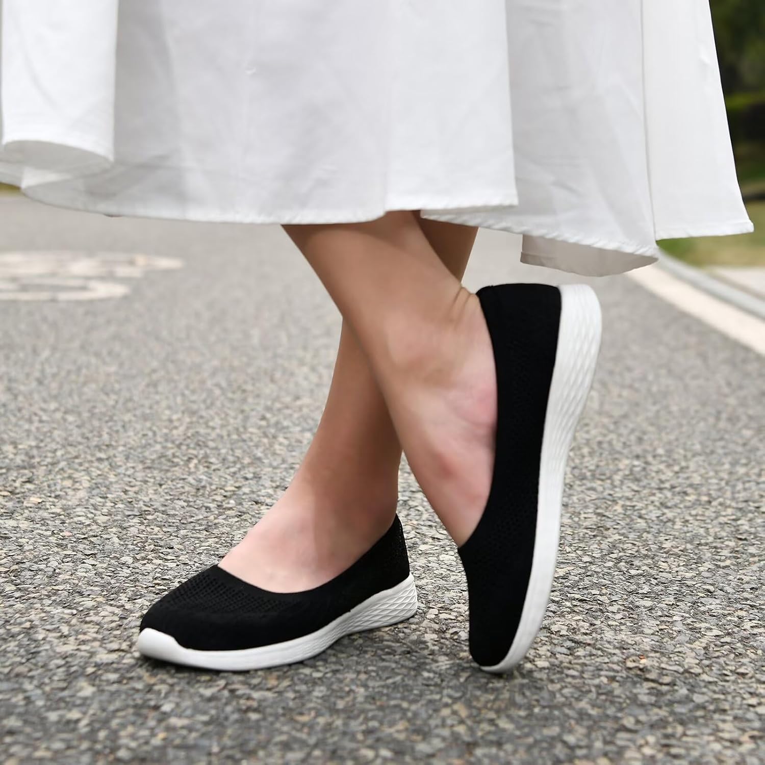 Puxowe Women's Shoes for Women Round Toe Slip on Women's Walking Flat Shoes Memory Foam Shoes Mesh Casual Nurse Sneakers Dress Shoes