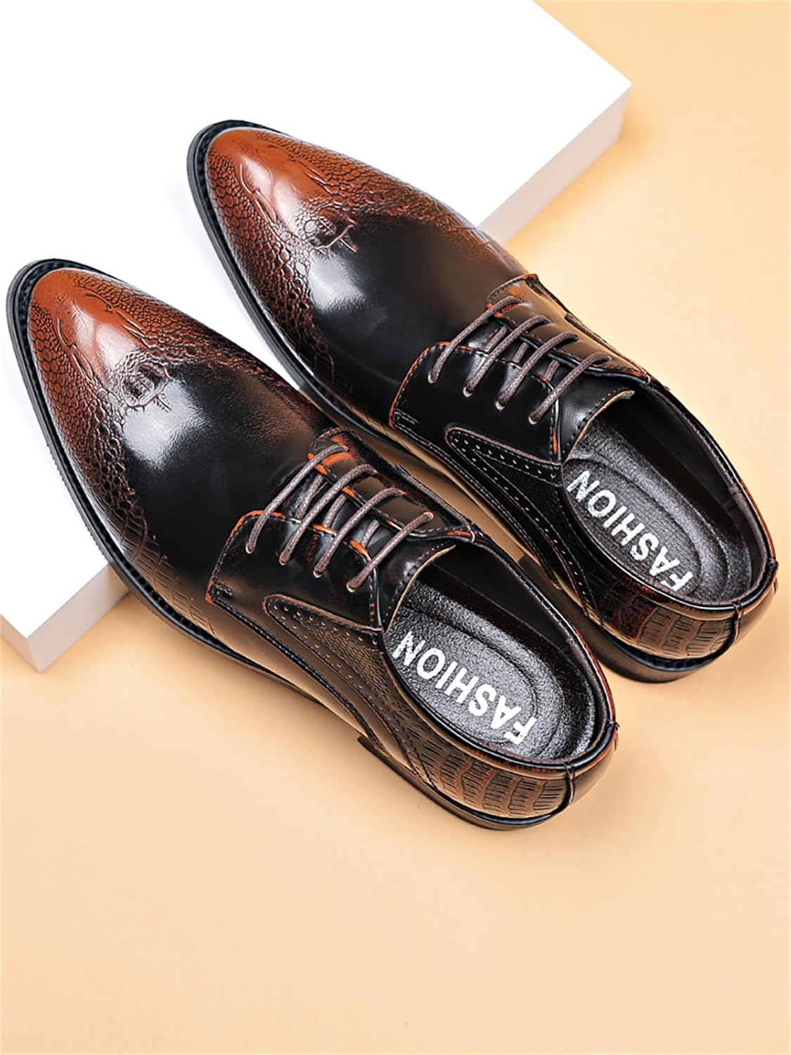 Men's Vintage Dress Shoes Casual Oxford Formal Leather Shoes for Weddings Business Office Prom