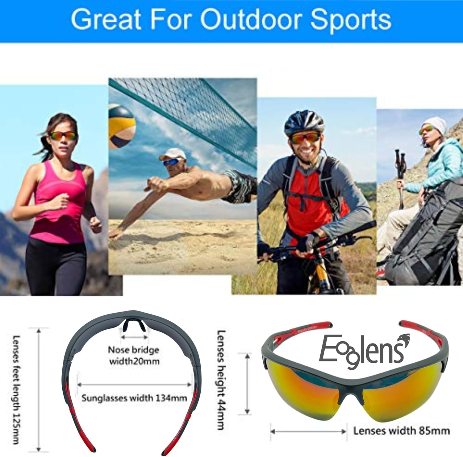 Outdoor Sports polarized or photochromic wrap around Cycling Sunglasses for Men & Women TR90 Frame UV Protection - Image 6