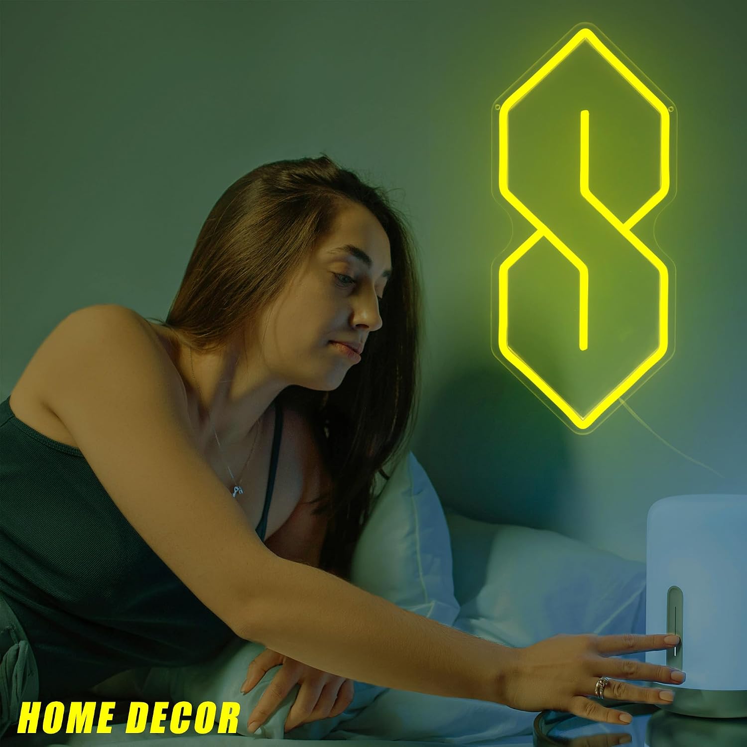Cool S Neon Sign for Wall Decor USB Powered Neon Light for 80s Decor Dimmable Yellow Led Sign for 80s，90s Game Room Bedroom Bar Decor (7.6 * 17 inches)