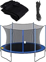 Vista 1 de Cliselda Trampoline Replacement Safety Net for 6 Straight Poles Round Frame Trampolines, Breathable and Weather-Resistant, with Adjustable Straps
