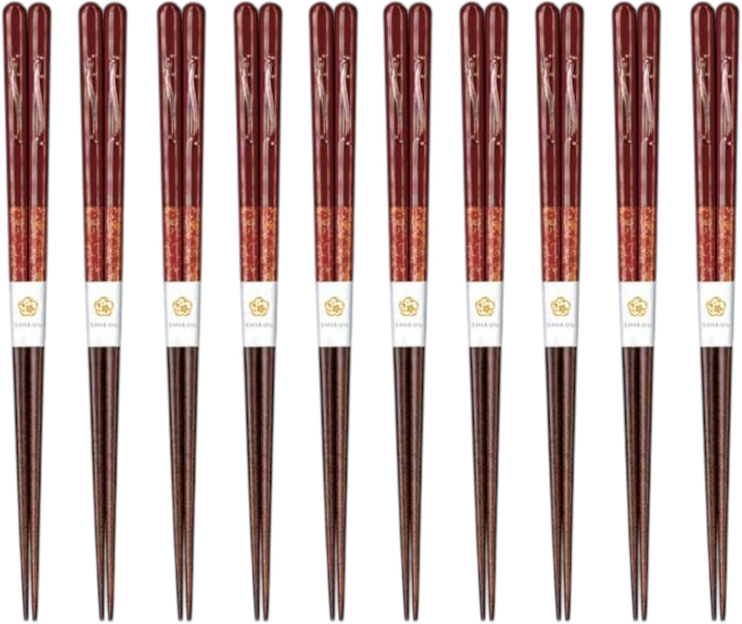 J-kitchens Chopsticks Set of 10 Pairs, For Lunches, Picnics, Excursions, Sports Events, Guests, Entertaining, Wooden, Broom Stars, 8.3 inches (21.0 cm), Dishwasher Safe, Made in Japan