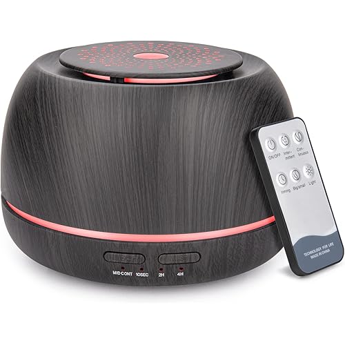 300ML Aroma Essential Oil Diffuser,8 Hours Wood Grain Cool Mist Aromatherapy Diffuser with Remote Control,USB-C Power Cable,Timer, 7 Color Light Changing Air Humidifier for Home,Bedroom