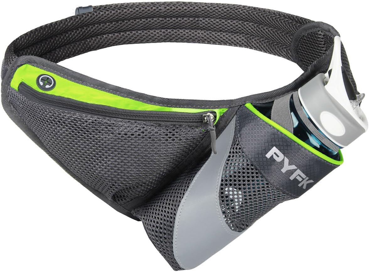 Running Belt Hydration Waist Pack with Water Bottle Holder for Men Women Waist Pouch Fanny Bag Reflective