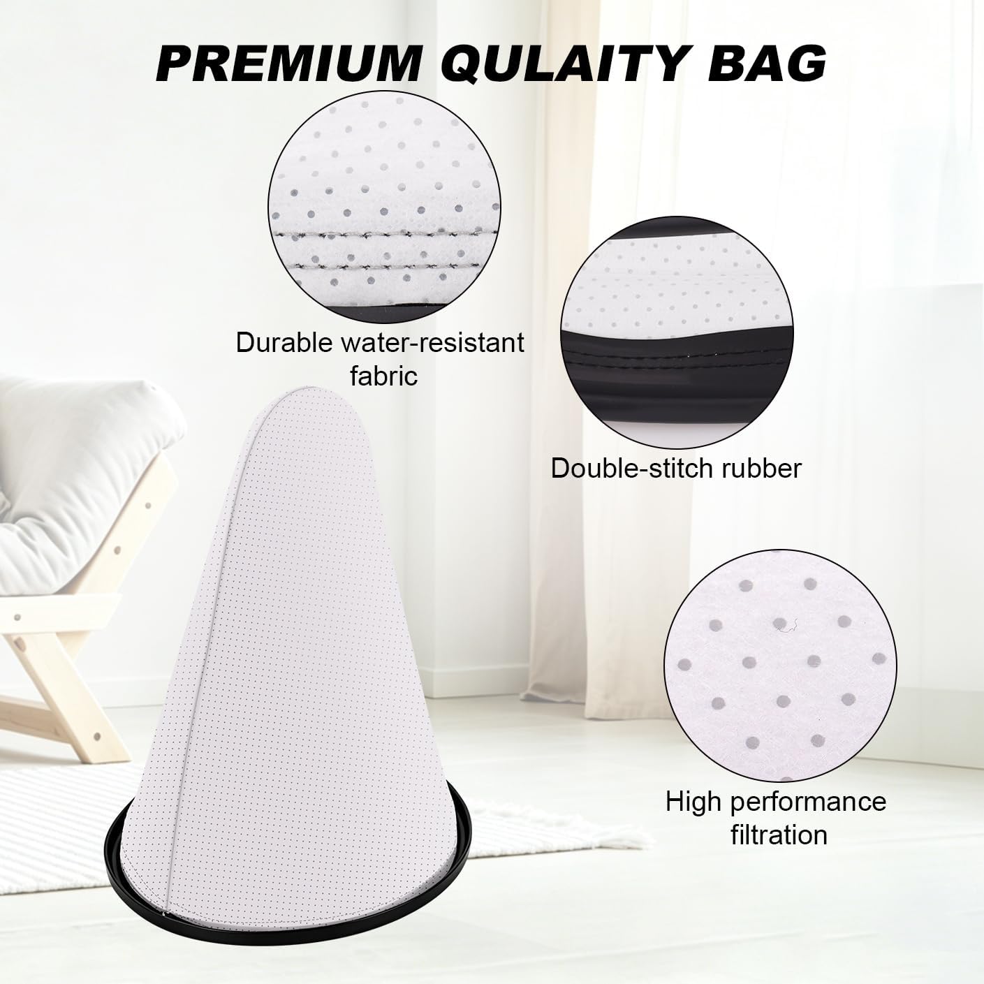 Cloth Bag Liner Replacement Filter Bags Compatible with Hoover and Royal Shoulder Vac Pro Models C2401 RY4000 RY4001 Replace#: 2KE2105000-1 Pack image 4