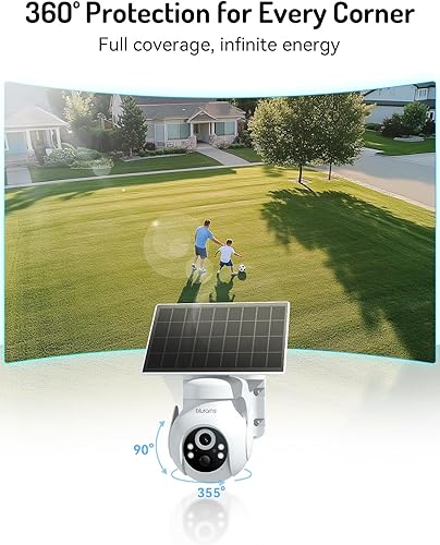 Miniatura 3 de blurams Cámara solar inalámbrica para exteriores, cámaras de seguridad PTZ de 360 inalámbricas para exteriores con seguimiento automático humano,