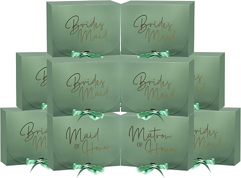 GroomBrideGifts 10 PCS Gift Boxes with Lids,bridesmaid gift box