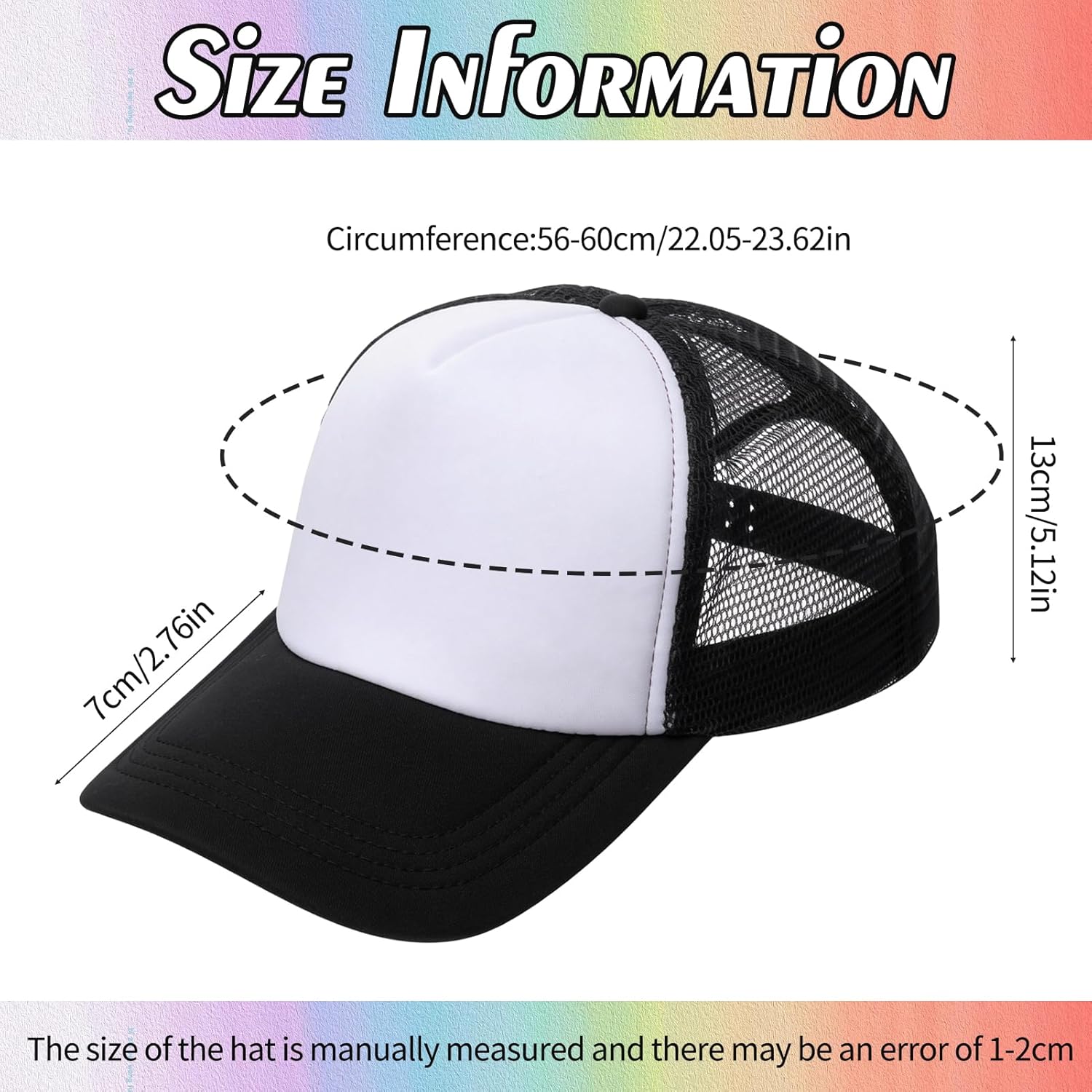 20 Pack Sublimation Blank Trucker Hats Bulk Adjustable Mesh Baseball Caps for Men and Women