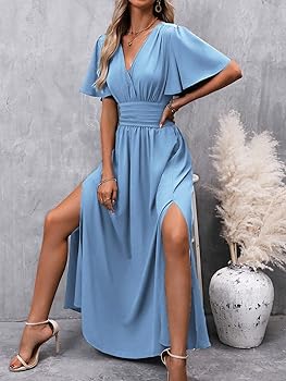 elegant strappy v neck dress V-Neck Long Prom Dress with Lace-Up Open Back Sage / 0