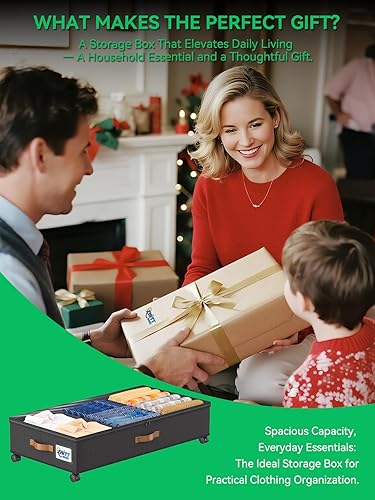 Miniatura 8 de Paquete de 2 unidades de almacenamiento debajo de la cama con ruedas, contenedores escalables para guardar zapatos debajo de la cama, organizador de