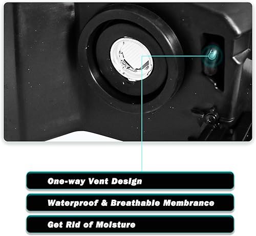 Miniatura 6 de Conjunto de faros delanteros compatible con Dodge Dakota 2005-2007, halógeno, equipo original, repuesto para el lado del pasajero y del conductor,