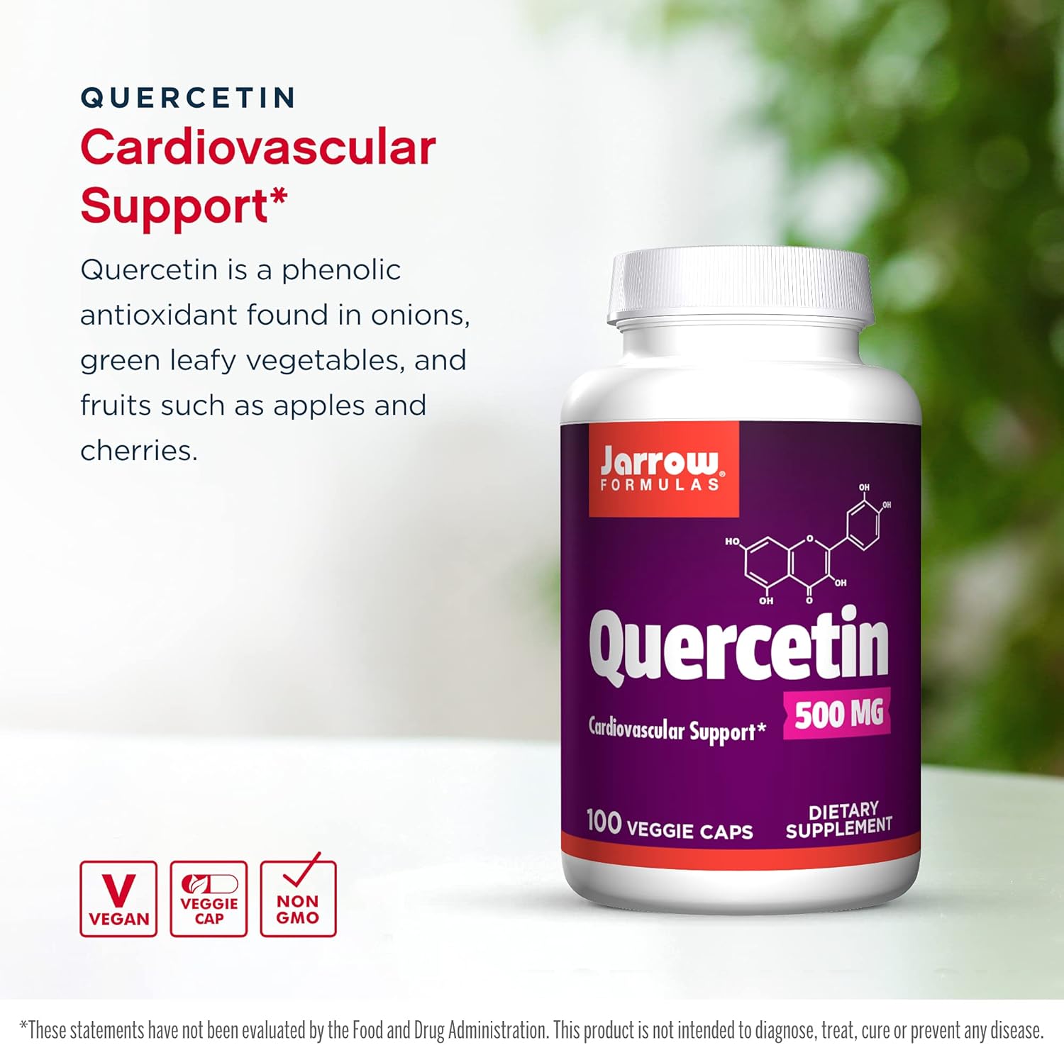 Jarrow Formulas Quercetin 500 mg, Supports Antioxidant Status, Cardiovascular & Immune Health, 100 Count : Health & Household