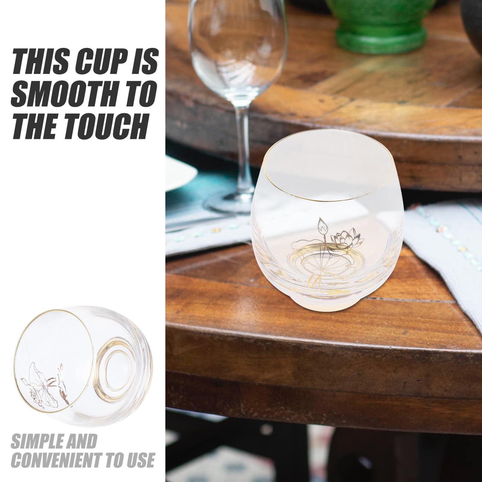 Gadpiparty Bicchiere in Vetro Decorato per Whisky e Tè Tazza da Bar e Casa Resistente e Versatile per Caffè Latte Acqua e Bevande per Uso Domestico e Professionale