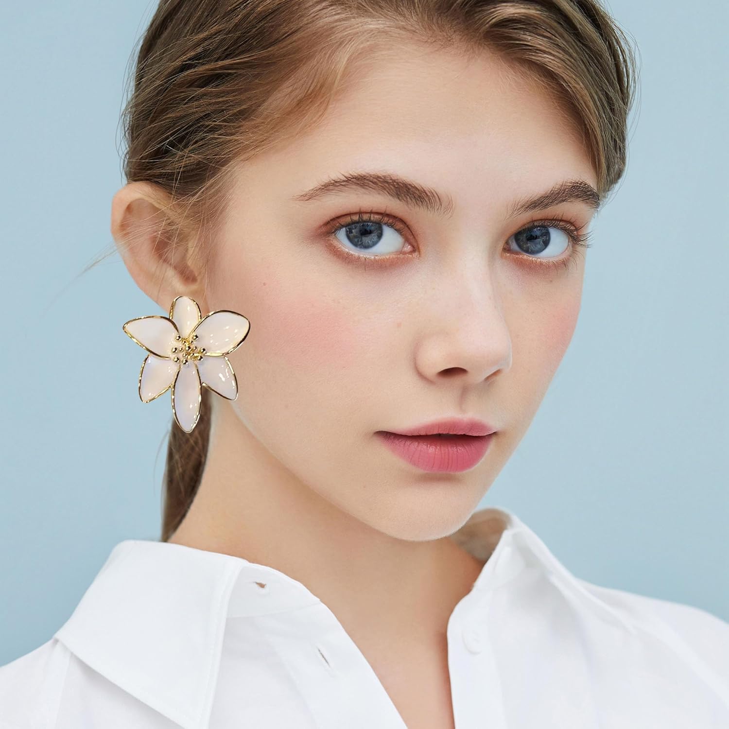 Enamel Drip Glazed Flower Stud Earrings for Women Boho Floral Earrings Spring Summer Party Jewelry - Image 3