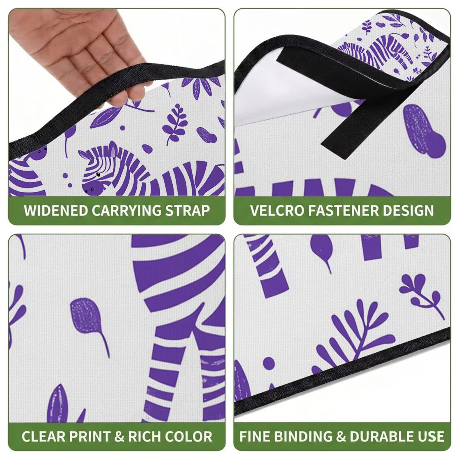 Couverture Pique Nique Grande 200x300cm,Outdoor Couverture Imperméable,Pliable Tapis de Plage Dos en PVC,Picnic Blanket pour Camping Accessoires,Jardin,Parc,Famille - Les zèbres sont Mignons. UZ-125