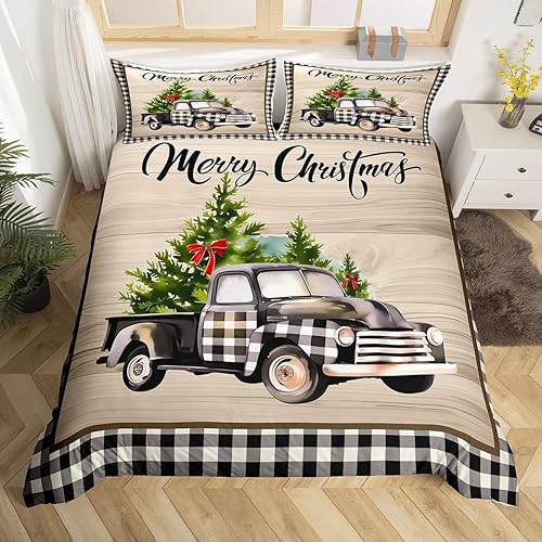 Vista 266 de Juego de funda de edredón rosa de Navidad para niñas, tamaño matrimonial, lindo juego de ropa de cama de dibujos animados de pingüino de Papá Noel