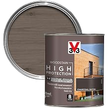 V33 High Protection Woodstain for Exterior Wood, Charcoal Grey, 750ml