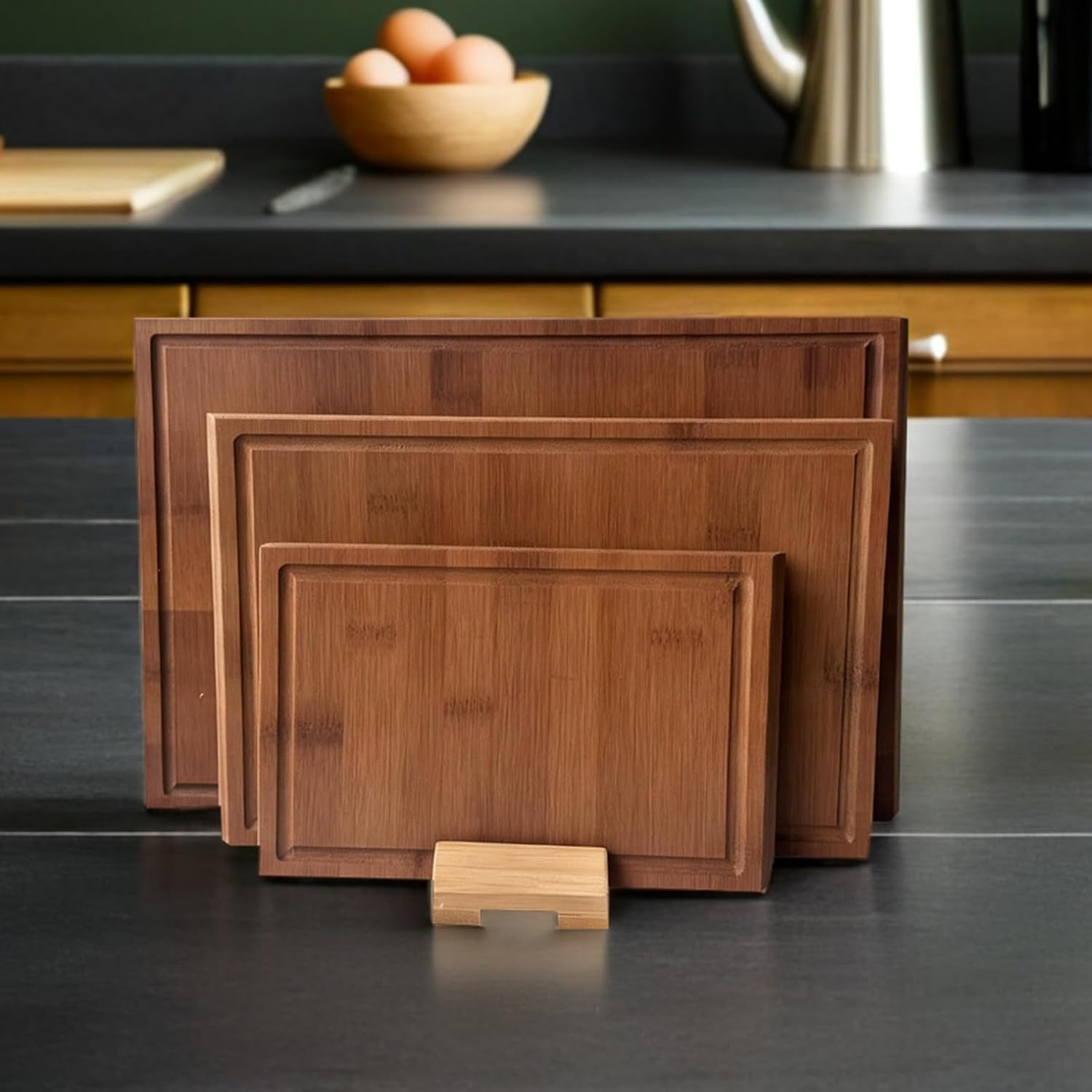 Square Chopping Board Rack with Self Draining Base for Kitchen