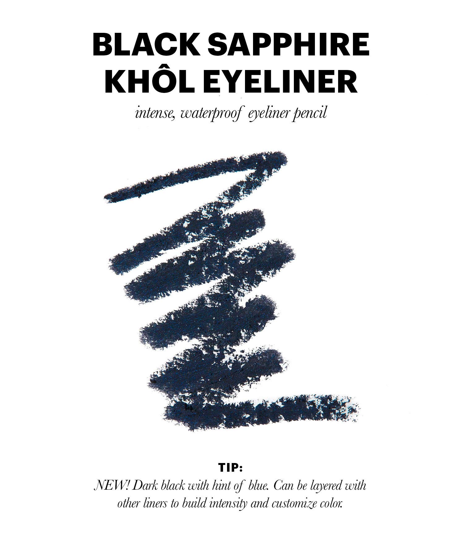 Khôl Eyeliner | Lápiz delineador de ojos impermeable con difuminador incorporado | Color intenso de larga duración I zafiro negro 3