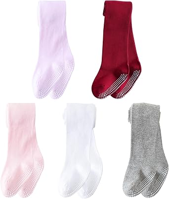 Baby Tights Non Slip Baby Girl Tights Plain/Shoe-Look Leggings Seamless Pantyhose Warm Cotton Leggings Non-Skid